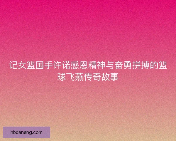 记女篮国手许诺感恩精神与奋勇拼搏的篮球飞燕传奇故事